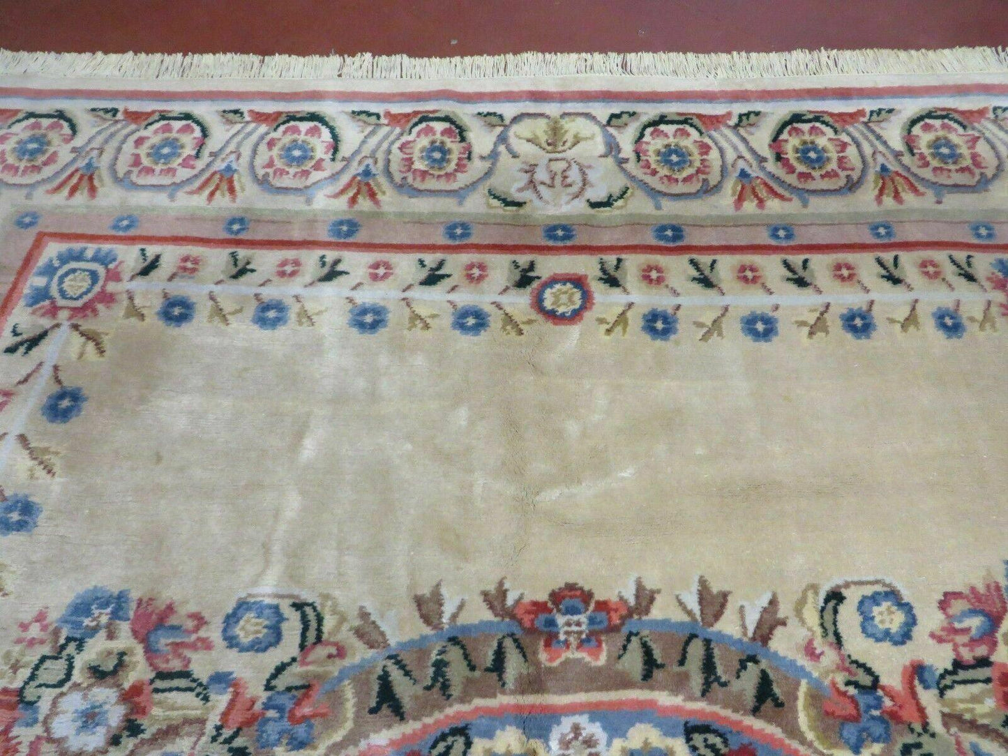 Aubusson Rug Vintage Handmade Wool 8x10