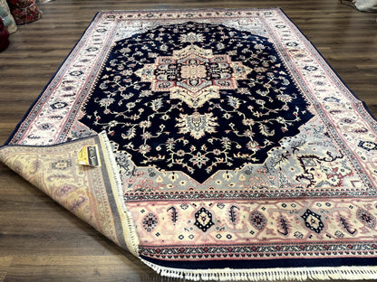 Karastan Rug Navy Serapi Kara Shah Wool Rug 8x11 Vintage Area Rug