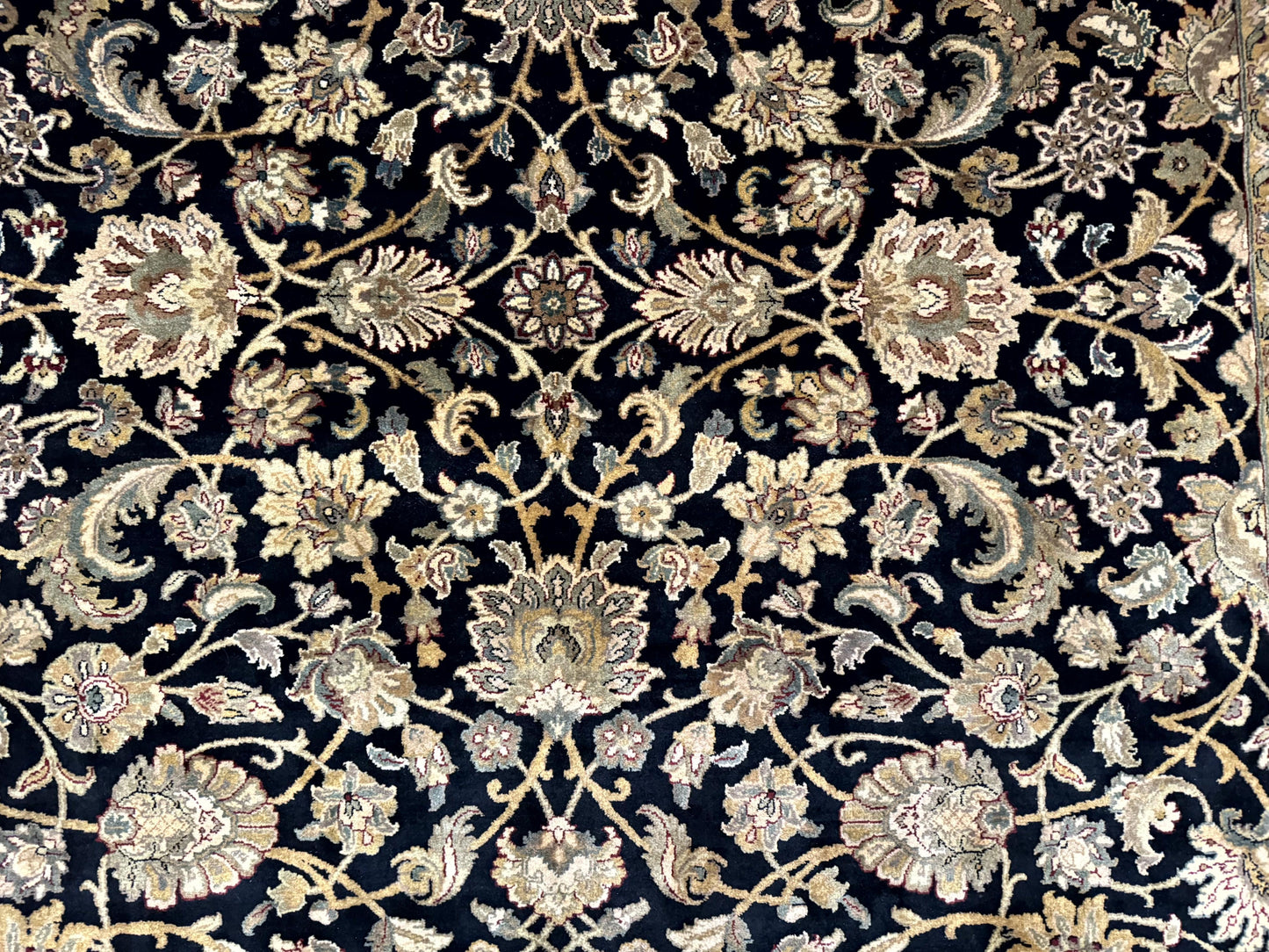 Indo Persian Rug 8x10 Handmade Wool Traditional Floral Allover Vintage