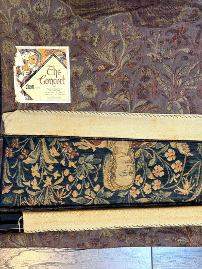 Vintage Belgium Tapestry 2x3 with Red, European Design, Flemish Tapestry