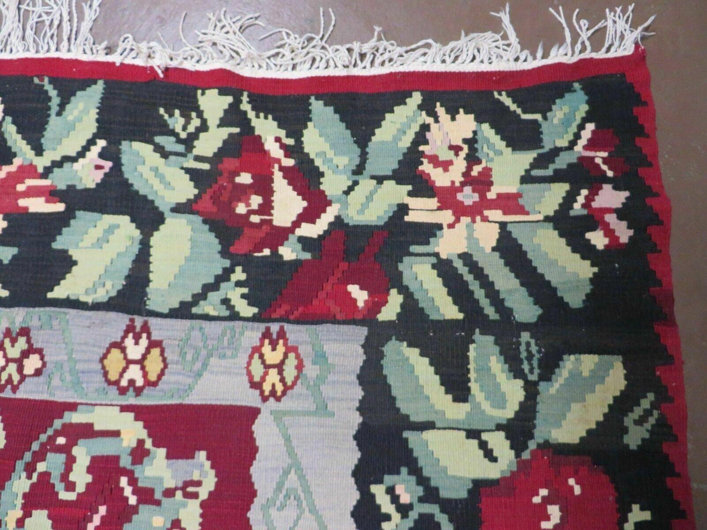 Kilim Rug 8x11 Handmade Flat Weave Karabagh Wool With Organic Dyes Vintage