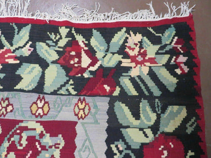 Kilim Rug 8x11 Handmade Flat Weave Karabagh Wool With Organic Dyes Vintage