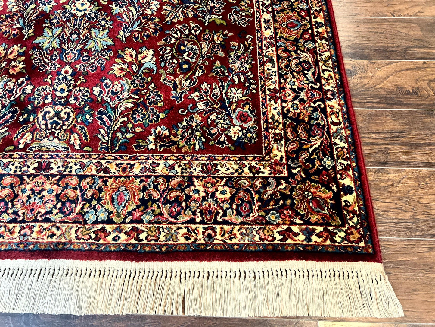 Karastan Red Sarouk Wool Rug 5.9 By 9 Vintage Oriental Carpet Original 700 Series