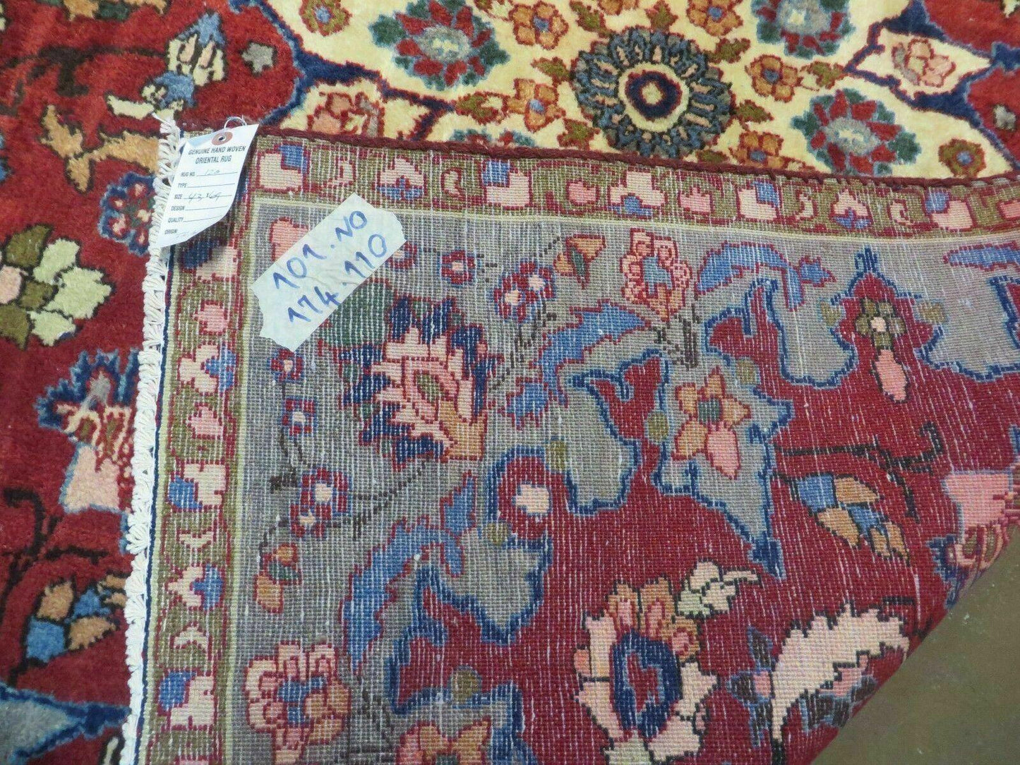 Antique Handmade India Floral Oriental Wool Rug With Vegetable Dyes 4x6 Vintage Persian Style