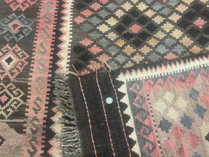 Persian Kurdish Kilim Rug 8x10 Handwoven Wool Flatweave Vintage Zarand Kilim