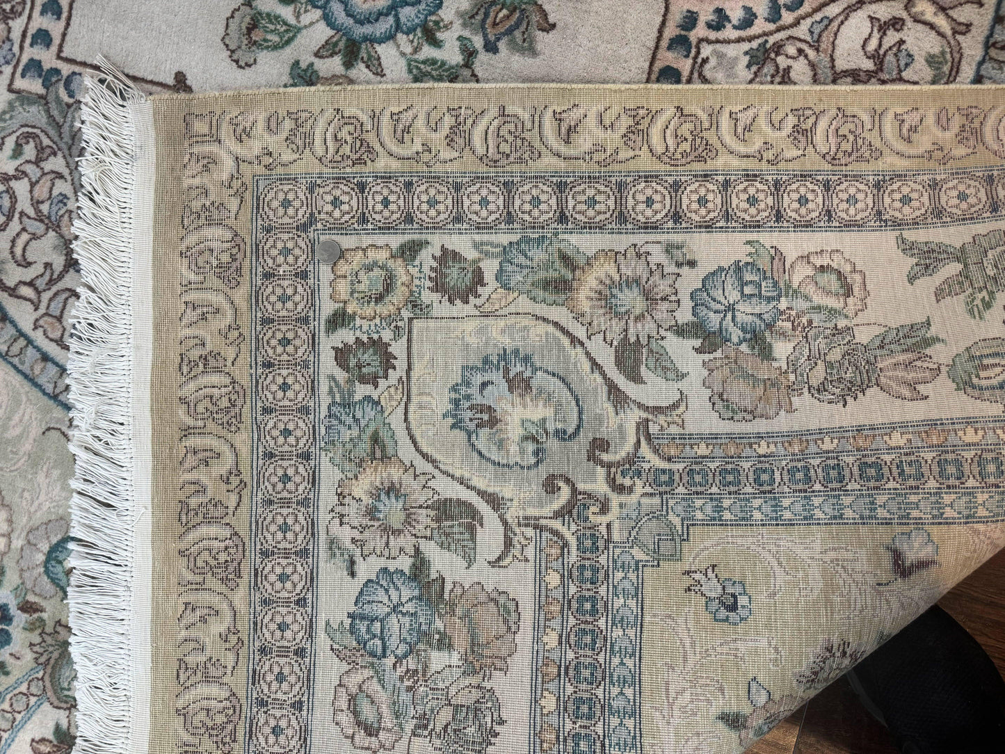 Handmade Persian Rug Wool Vintage Floral Medallion Oriental Carpet 8 By 10.6