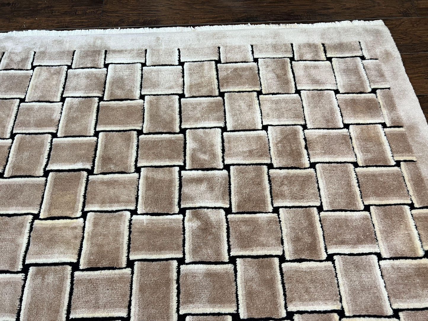 Tibetan Rug 9x12 Handmade Wool Modern Design Area Rug Accent