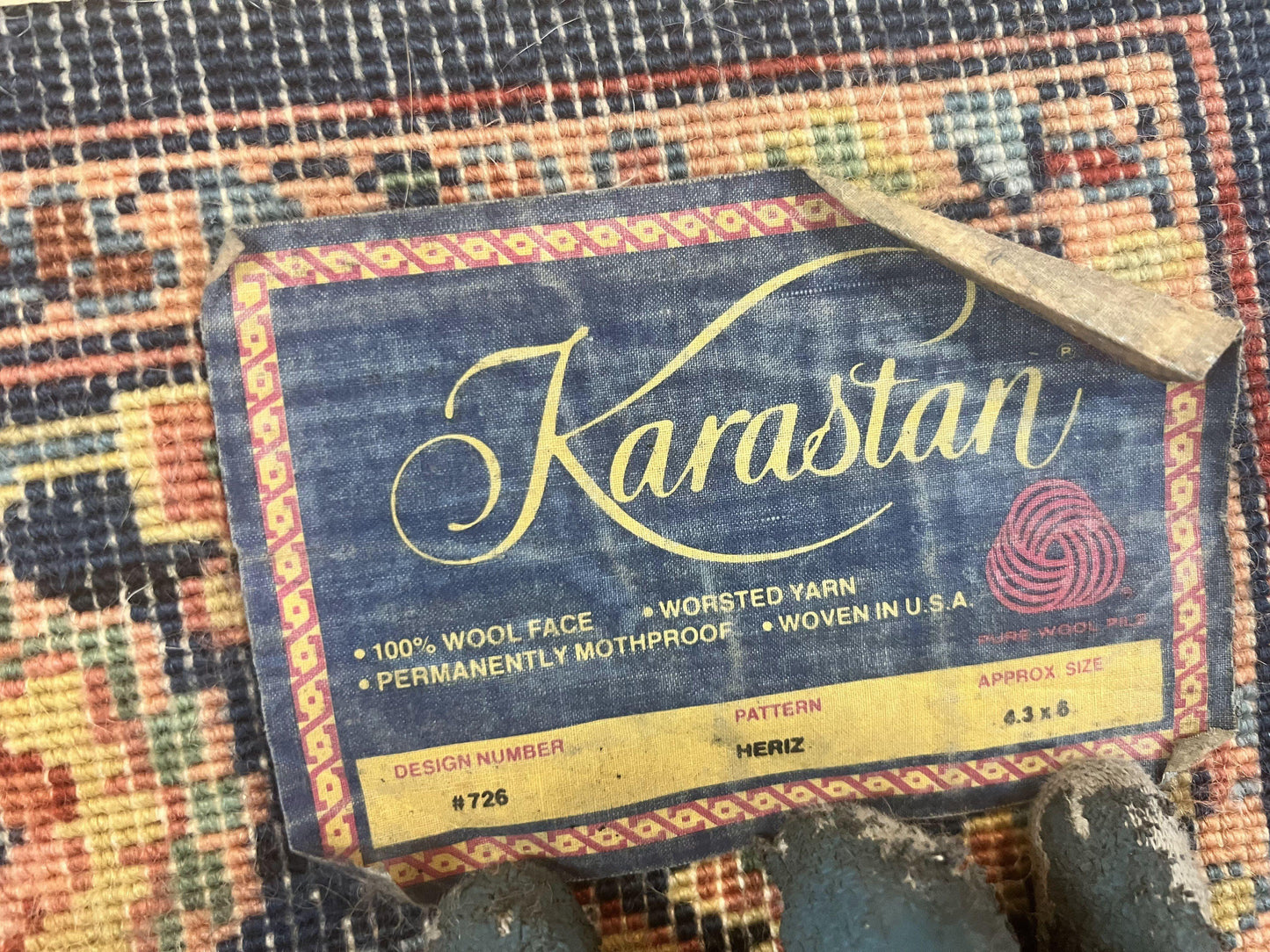 Karastan Rug Heriz Wool Rug 4x6 726 Vintage Discontinued 700 Series