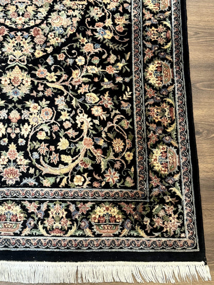 Sino Persian Rug 4x6, Very Fine 260 KPSI, Floral Medallion, Hand Knotted Wool Carpet