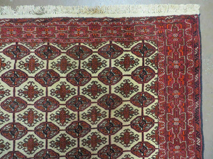 Turkoman Bokhara Wool Rug Handmade 4x6 Pakistan Fine Knot Wool