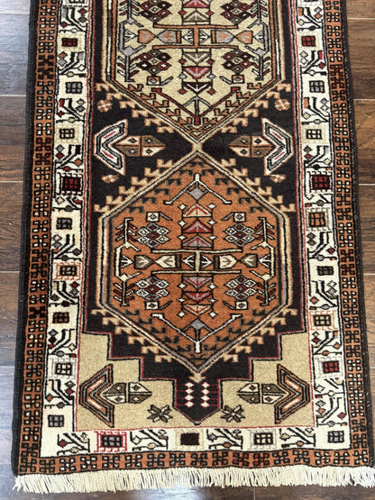 Persian Tribal Runner Rug Handmade Wool Sarab Geometric Medallions