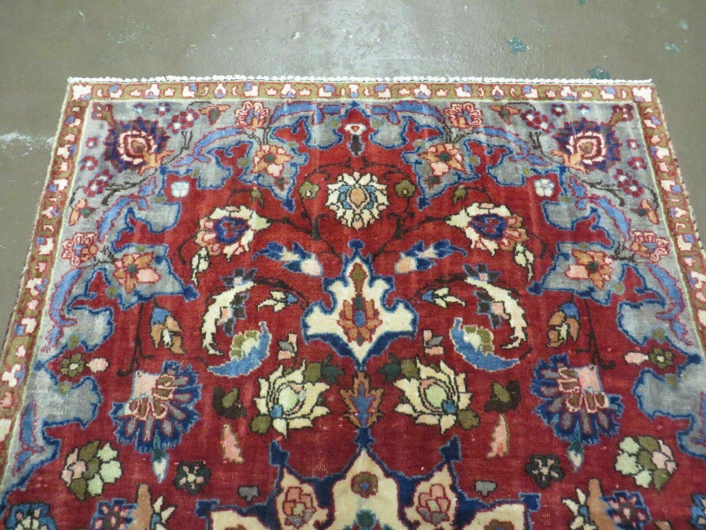 Antique Handmade India Floral Oriental Wool Rug With Vegetable Dyes 4x6 Vintage Persian Style