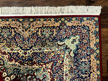 Power Loomed Persian Kirman Rug 9x12 Vintage Wool Pile Area Rug