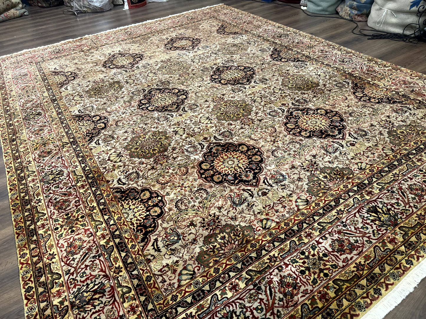 Indian Agra Rug 9x12, Fine Oriental Carpet