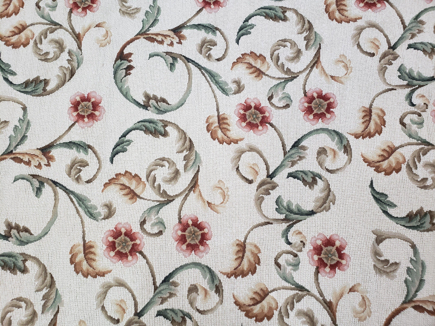 Needlepoint Rug 9x12, European Aubusson Design, Floral Allover Garden Pattern, New Needlepoint Area Rug, Ivory Rug, Hand Woven, Flatweave