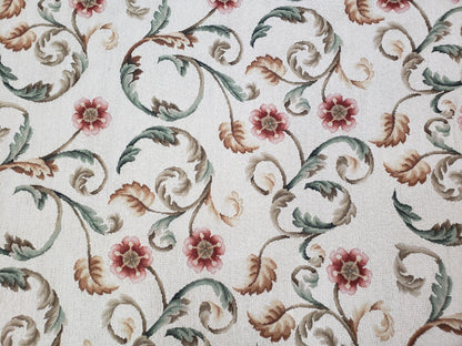 Needlepoint Rug 9x12, European Aubusson Design, Floral Allover Garden Pattern, New Needlepoint Area Rug, Ivory Rug, Hand Woven, Flatweave