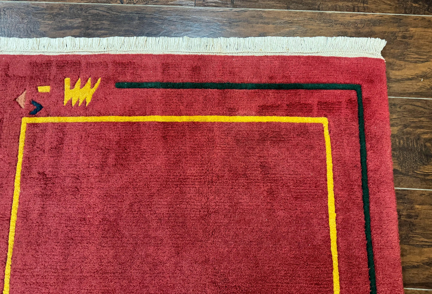 Indo Persian Gabbeh Rug 3x5 Red Handmade Wool Vintage Area Rug