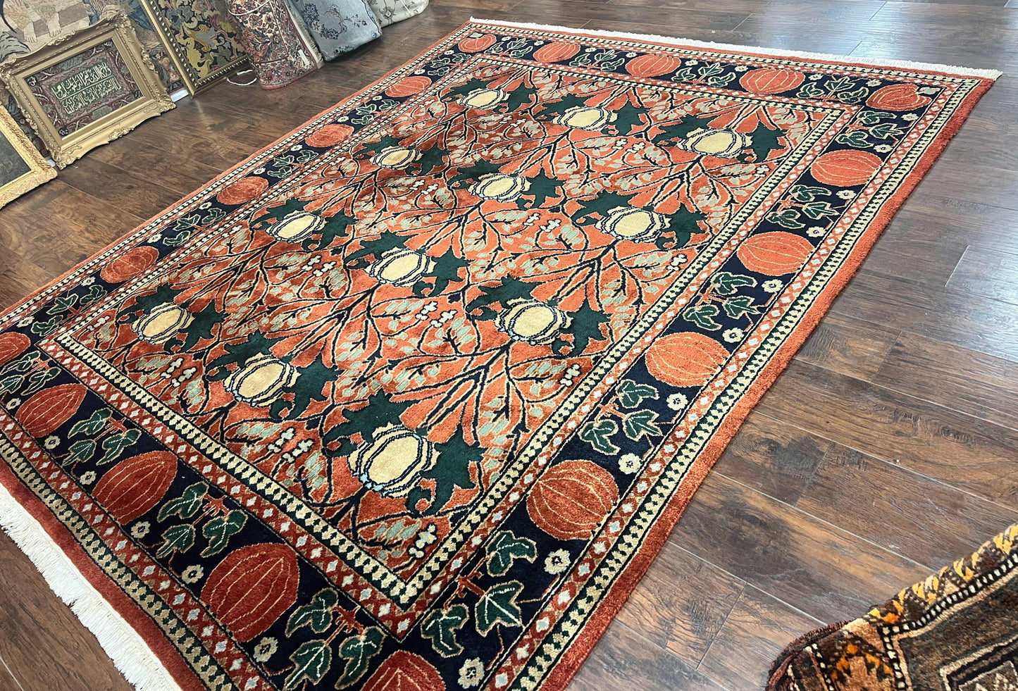 Bidjar Rug 8x10 Handmade Vintage Wool Indo Persian Red Black Carpet