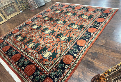 Bidjar Rug 8x10 Handmade Vintage Wool Indo Persian Red Black Carpet