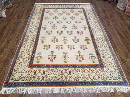 Tufenkian Tibetan Nepalese Rug Hand Knotted Wool Vintage Area Rug 5.9 By 8.6 Feet