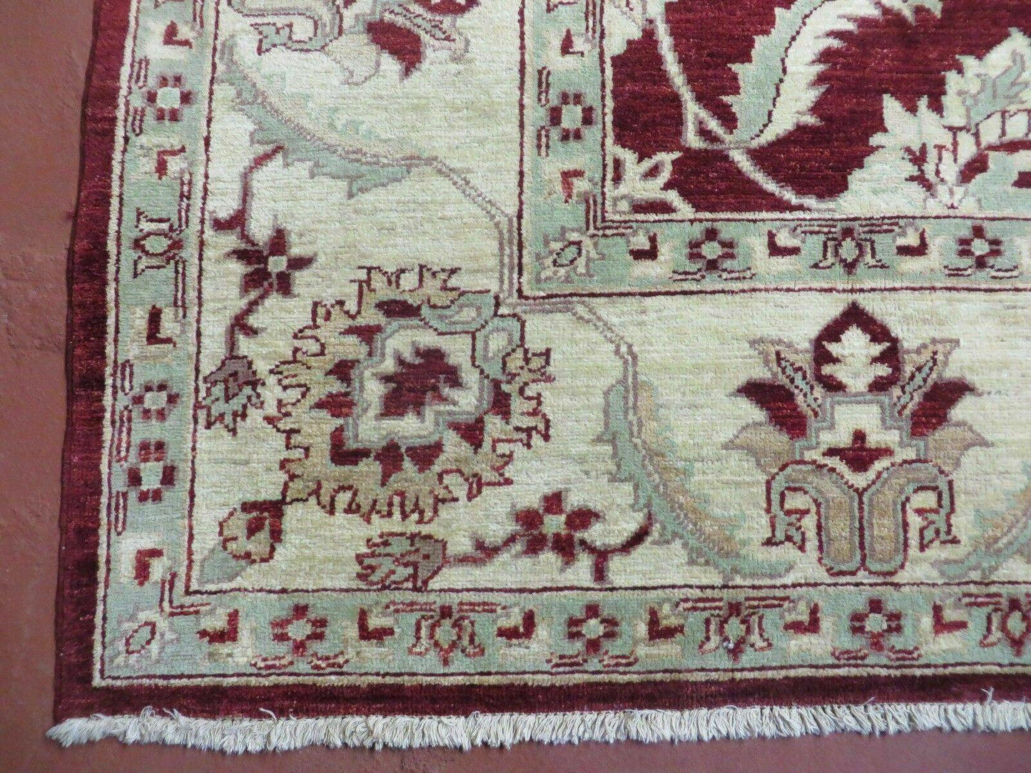 Vintage Handmade Peshawar Agra Chobi Rug 8x10 Handknotted Wool