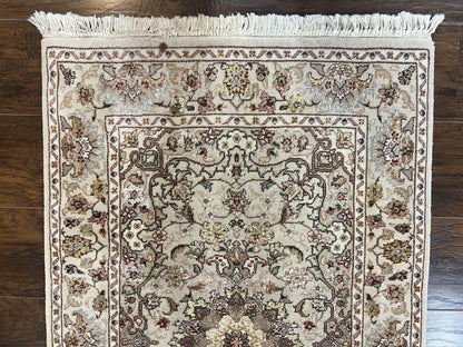 Hand Knotted Persian Rug 2.5 x 4 Vintage Wool Floral Medallion Oriental Carpet