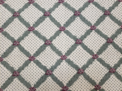 Panel Design Rug 4x5 Power-Loomed Vintage Wool and Acrylic Blend Beige and Pine Green