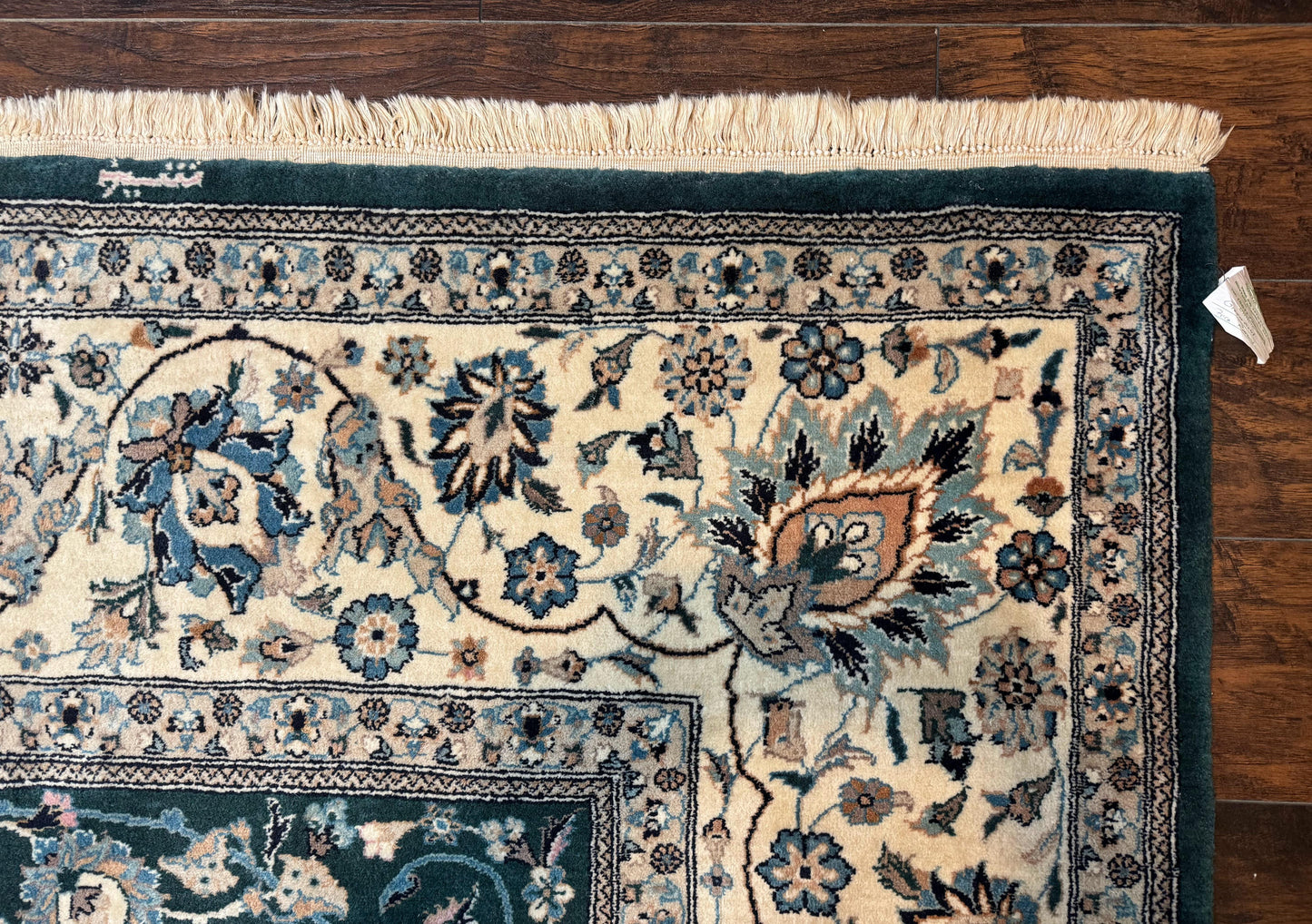 Pak Persian Rug 9x12 Dark Green Floral Allover Hand Knotted Wool