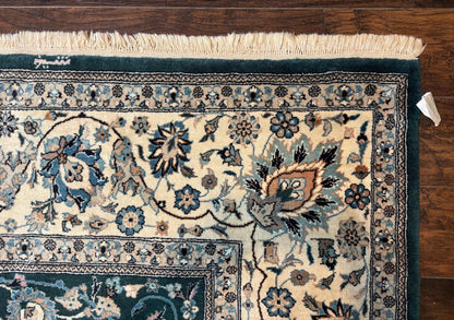 Pak Persian Rug 9x12 Dark Green Floral Allover Hand Knotted Wool