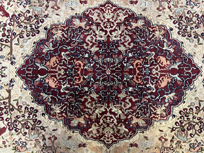Antique Indian Agra Rug Rare Early 20th Century Hand Knotted Wool Collectible Oriental Carpet