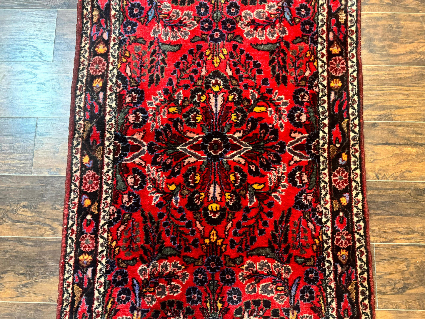 Persian Rug 3x5, Red Tribal Rug, Semi Antique, Wool Rug 3 x 5, Persian Hamadan Rug