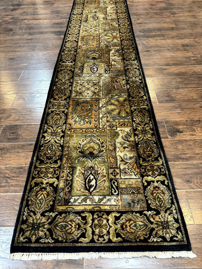 Indian Runner Rug 3x14, Panel Design, Oriental Carpet for Hallway