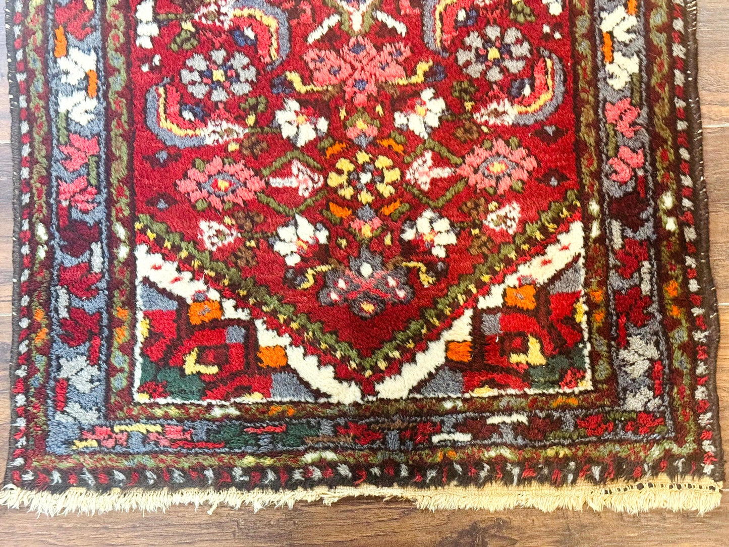 Small Red Persian Tribal Rug 2.6 x 4, Wool Rug, Persian Hamadan Rug