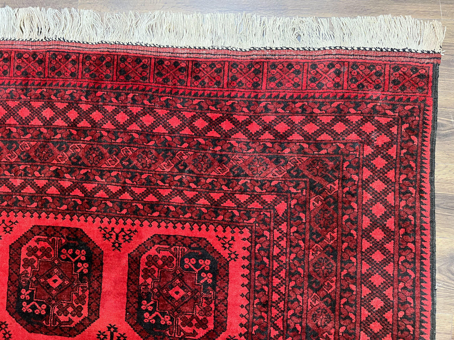 Afghan Turkoman Rug 7x10 Hand Knotted Vintage Yamud Beshir Bokhara Wool Carpet