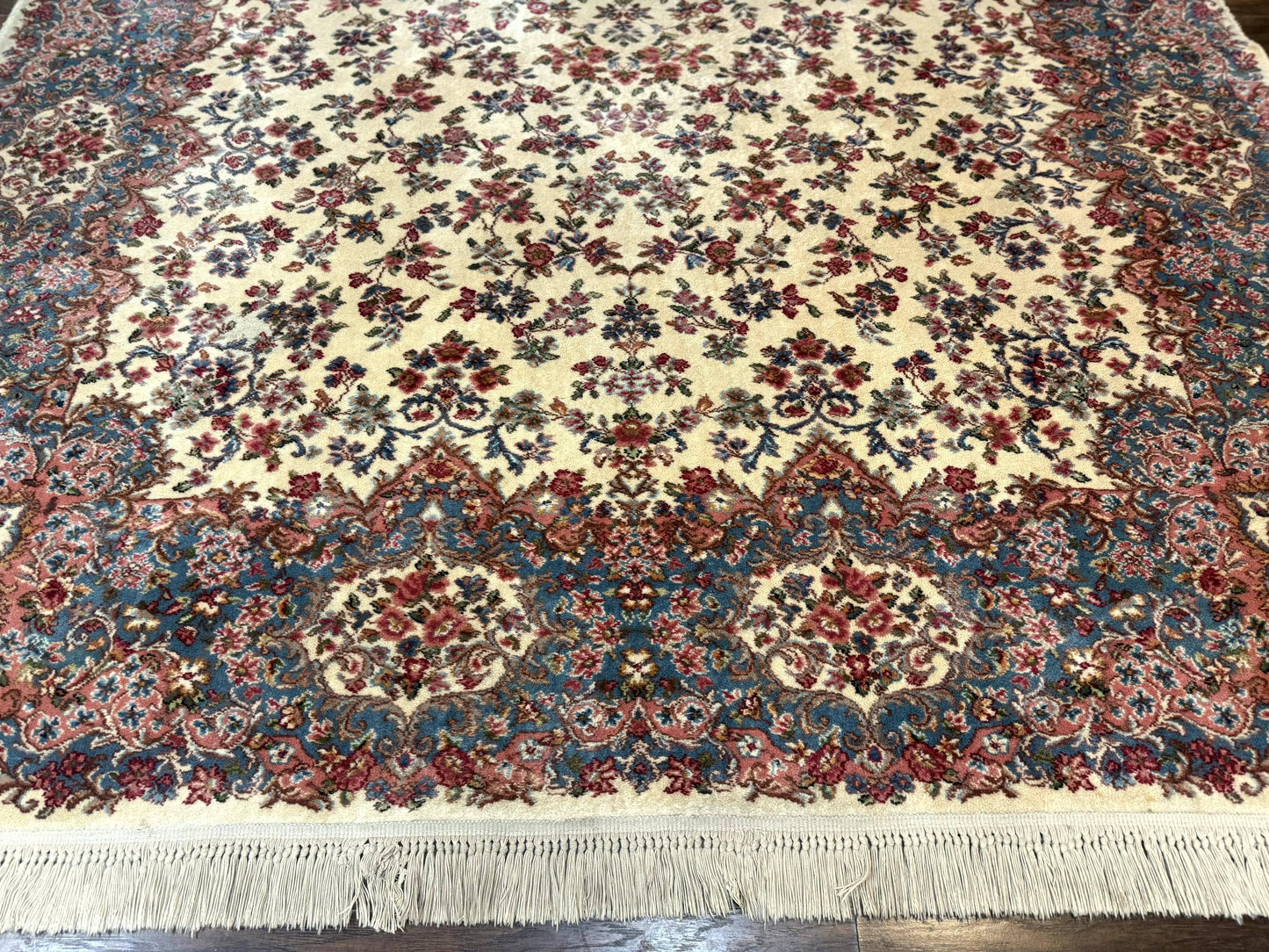 Karastan Ivory Kirman Wool Rug 8.8x12 Original 700 Series Area Rug