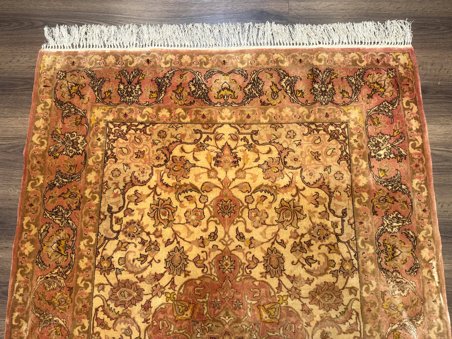 Persian Isfahan Rug 3x5 Fine 550 KPSI Kork Wool on Silk