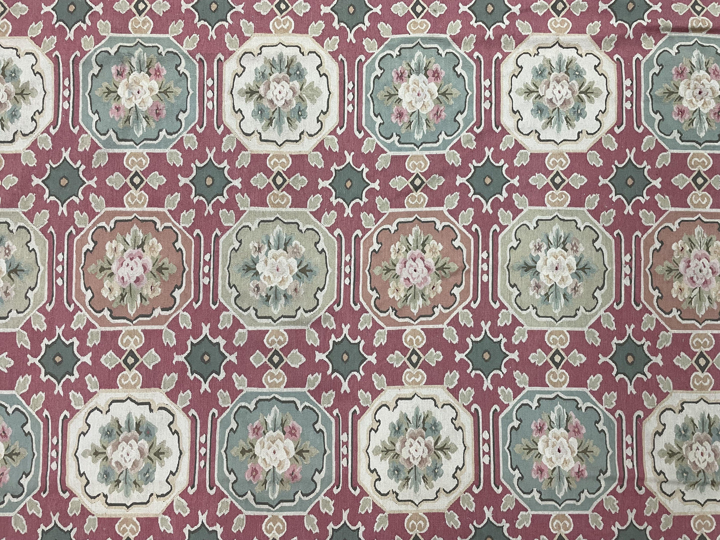 Square Aubusson Rug 9x9, Panel Design, European French English Carpet, Wool