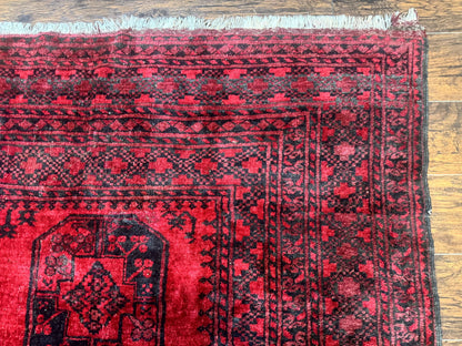 Afghan Turkoman Rug 9x10 Red Beshir Carpet Tribal Wool Antique Hand Knotted