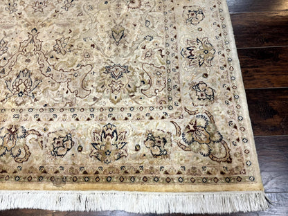 Persian Rug Handmade Wool 6x9 Floral Beige
