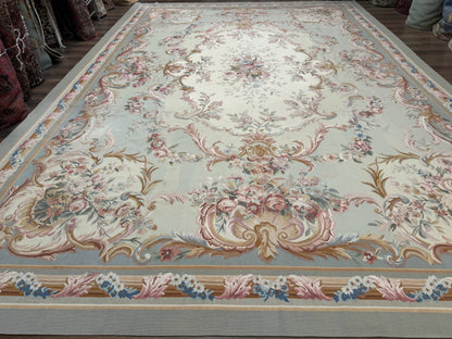 Aubusson Rug Palace Size 11x16 Hand Knotted Wool Carpet For Luxury Living