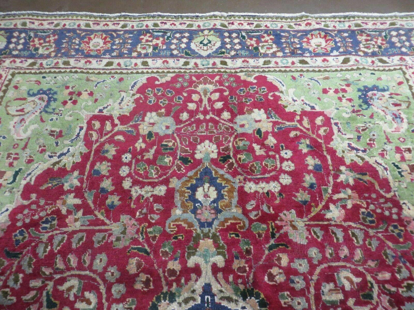 Persian Tabriz Rug 7x10 Hand Knotted Antique Floral Medallion Wool Oriental Carpet