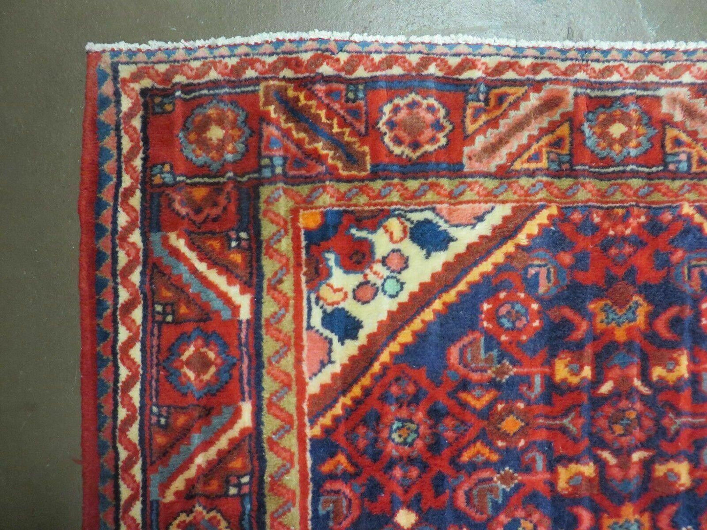 3' 6" X 10' 4" Antique Handmade India Floral Oriental Wool Runner Rug # 128