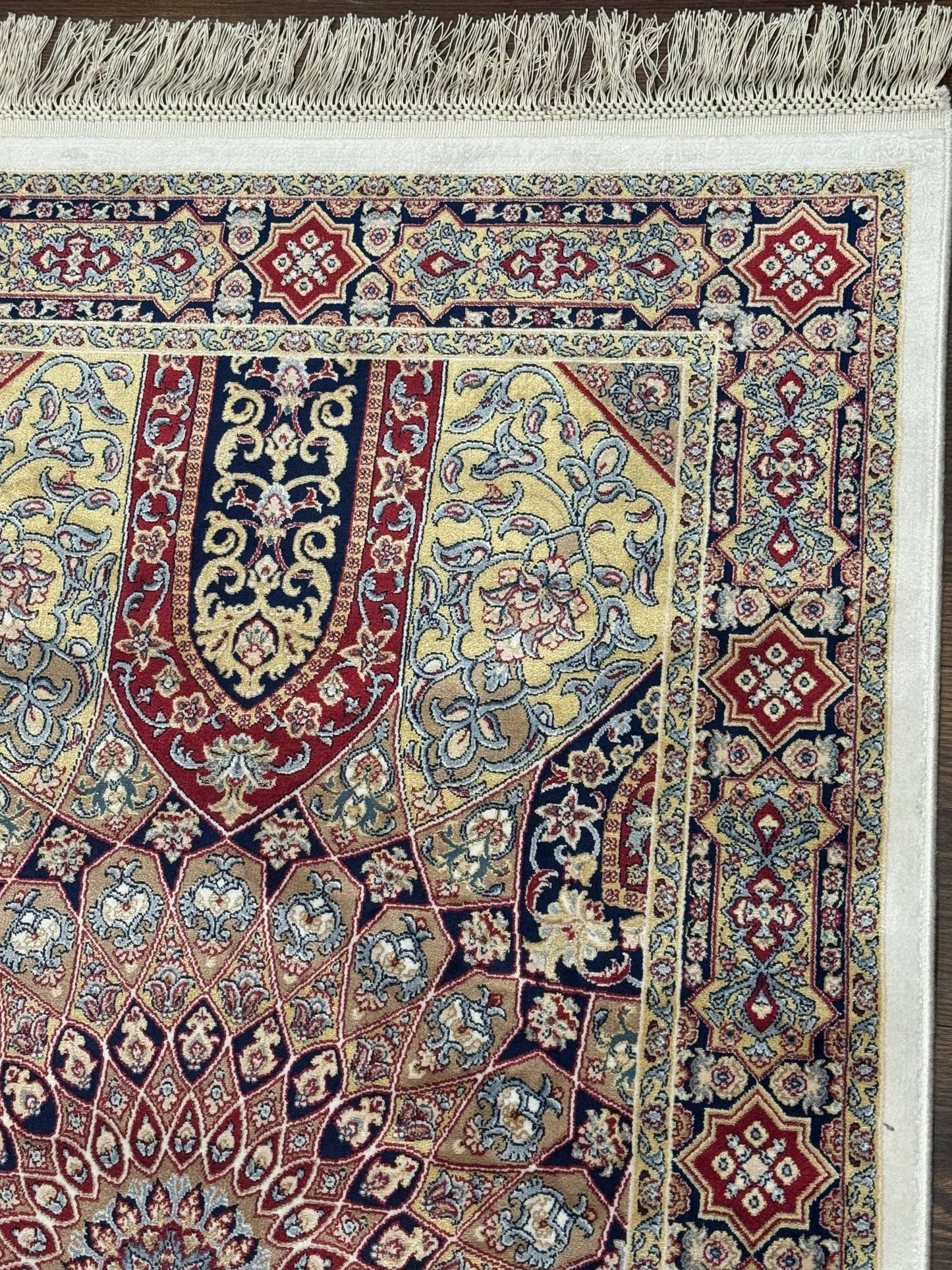 Turkish Silk Runner Rug 2.6 x 10, Dome Design, Hereke Runner, Bamboo Silk, New