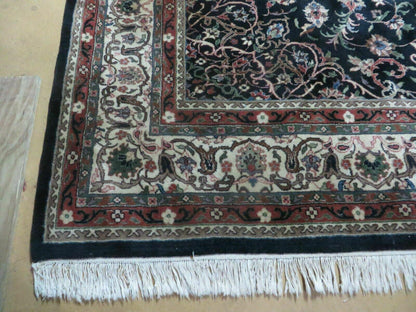 Indo Persian Rug 8x10, Wool Handmade Floral Carpet