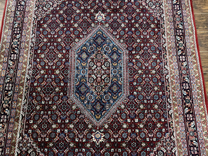 Indo Persian Bidjar Rug 6x9, Vintage Wool Handmade Carpet