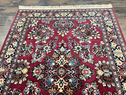 Karastan Rug 4.6 x 6 Lanamar Sarouk #5528, Red Wool Karastan Oriental Carpet, Discontinued, Antique, Wool Pile