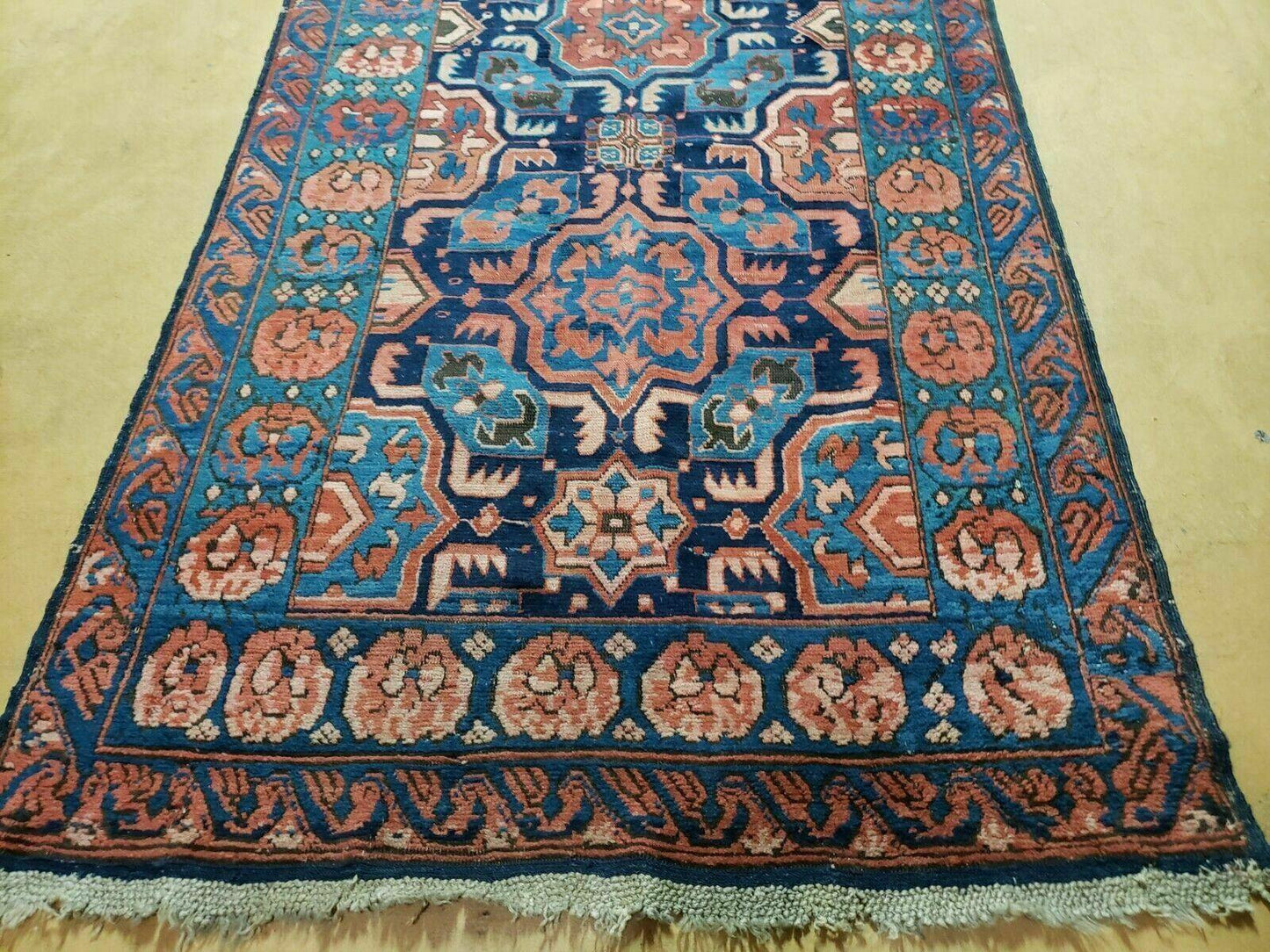 Caucasian Seychor Rug Handmade Wool Carpet Vintage Antique 1900 Organic Dye