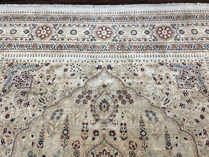 Persian Rug 9x11 Hand Knotted Wool Oriental Carpet Haji Jalili Ivory Cream