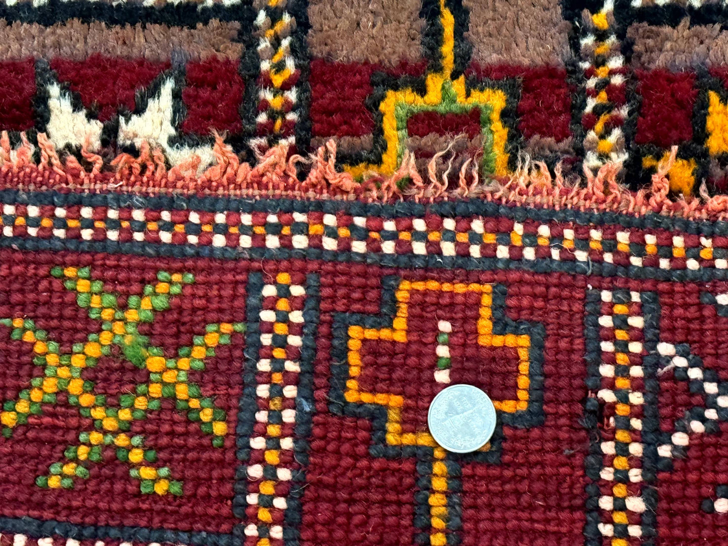 Moroccan Berber Rug Tribal 3x5 Geometric Wool Area Rug Red Orange Brown