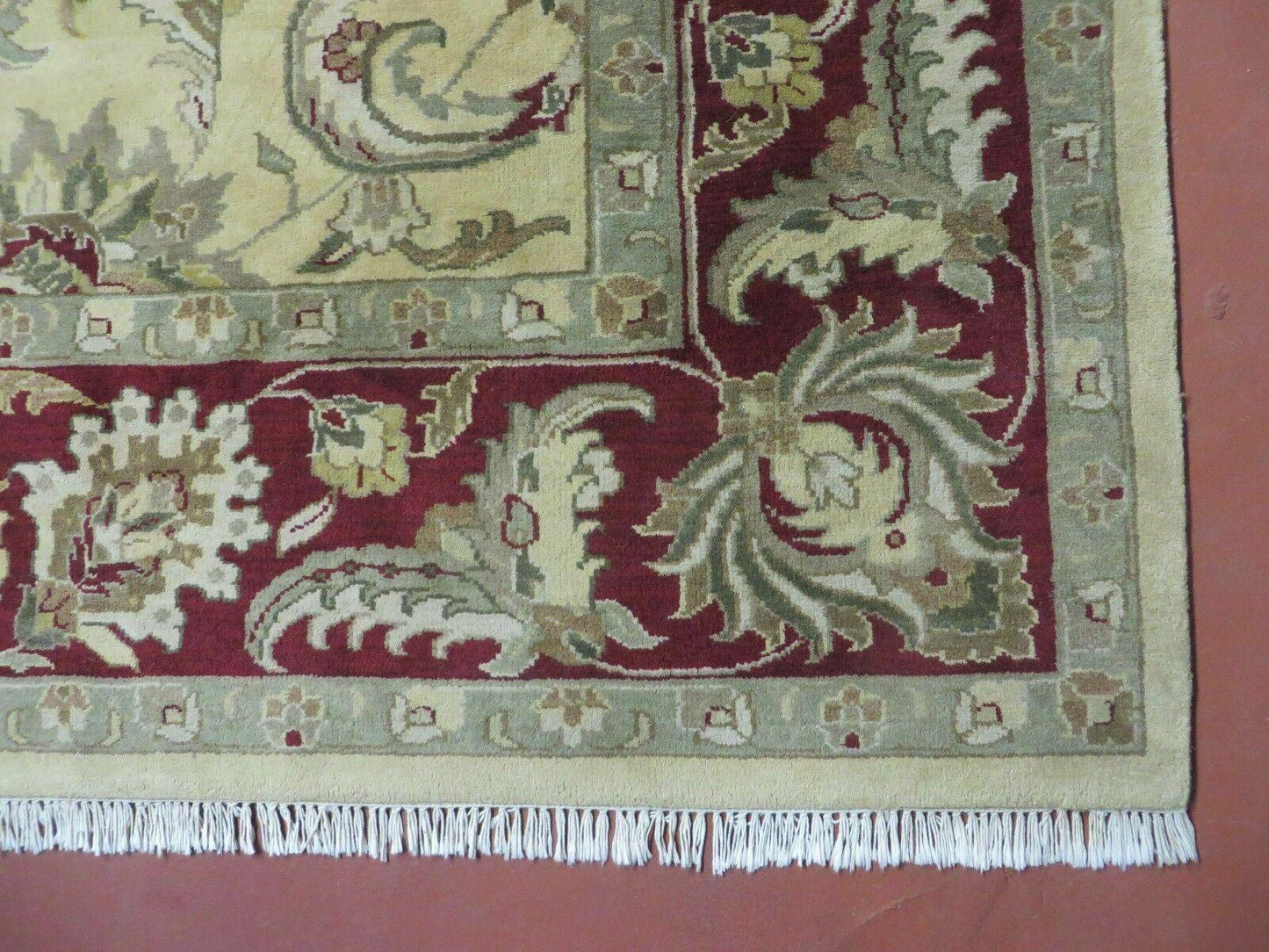Vintage Handmade Rug Jaipur Tea Washed Hand Knotted Oriental 9x12